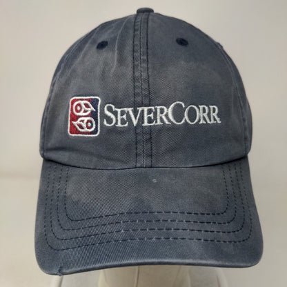 SeverCorr Strapback Hat Blue OSFM Adjustable Embroidered 6 Panel Cotton