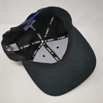 Sleefs Snapback Hat Black One Size Embroidered American Flag Adjustable