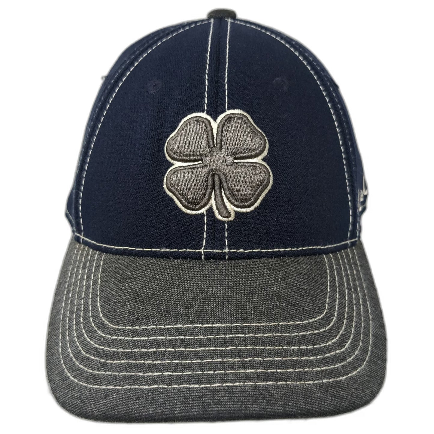 Black Clover Baseball Cap Gray M Memory Fit Live Lucky Logo Fitted Stretch Hat