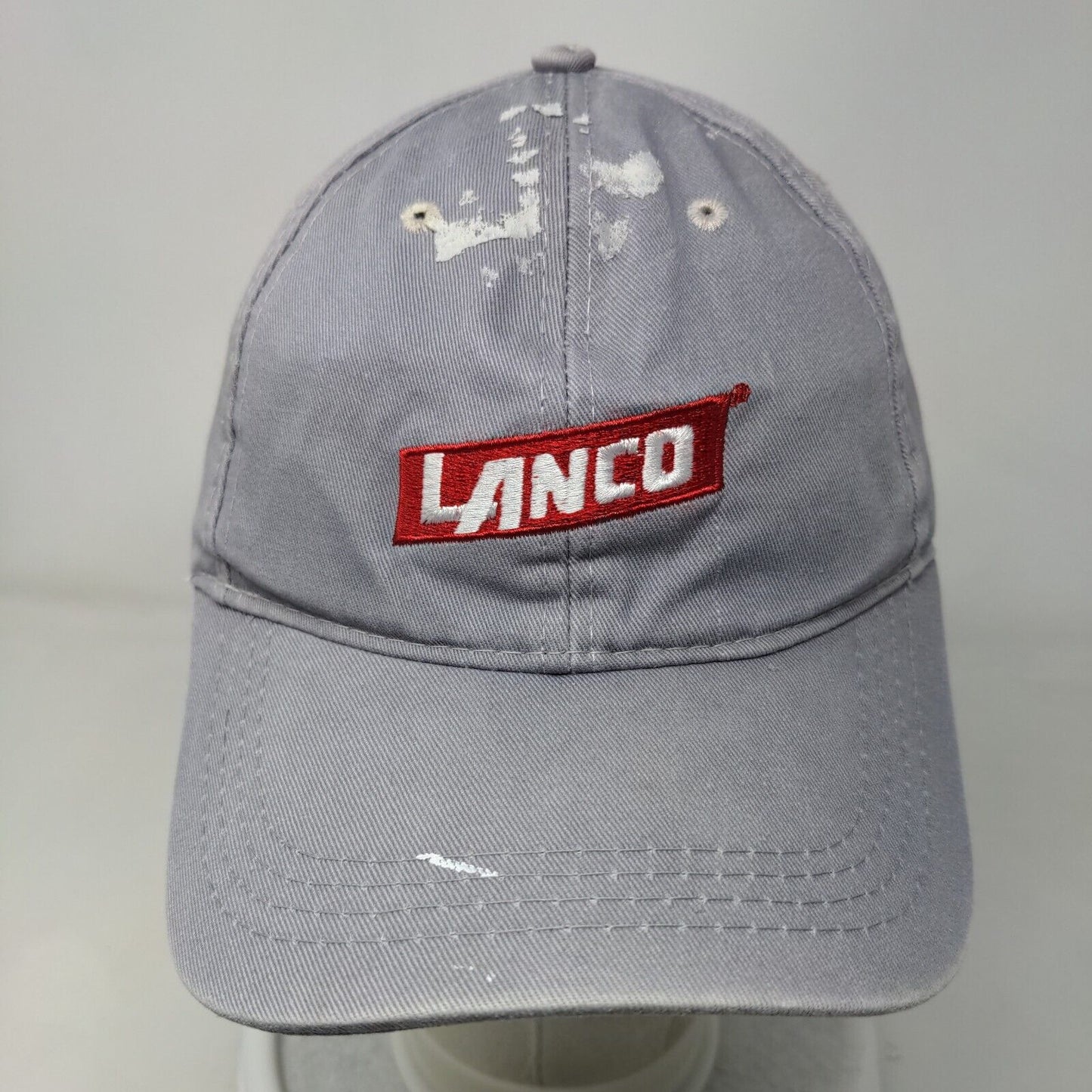 Lanco Strapback Hat Gray One Size Adjustable Embroidered 6 Panel