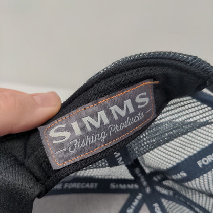 Simms Fishing Snapback Trucker Hat Gray One Size Mesh Back Outdoor