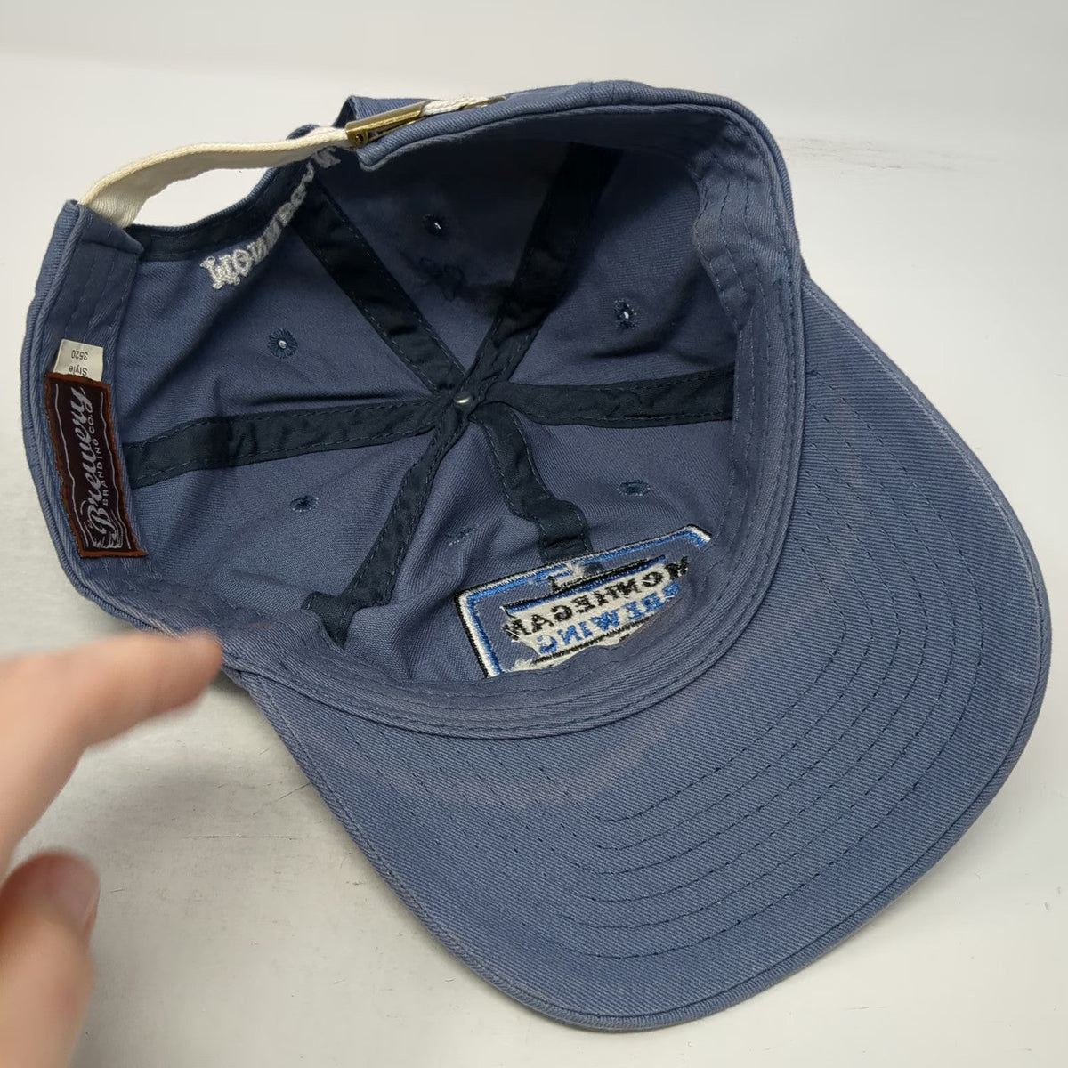 Brewery Branding Co Baseball Cap Blue One Size Monhegan Maine Lighthouse Hat