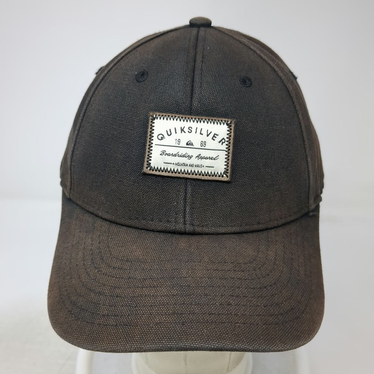 Quiksilver Baseball Cap Black One Size Canvas Patch Boardriding Hat Slideback