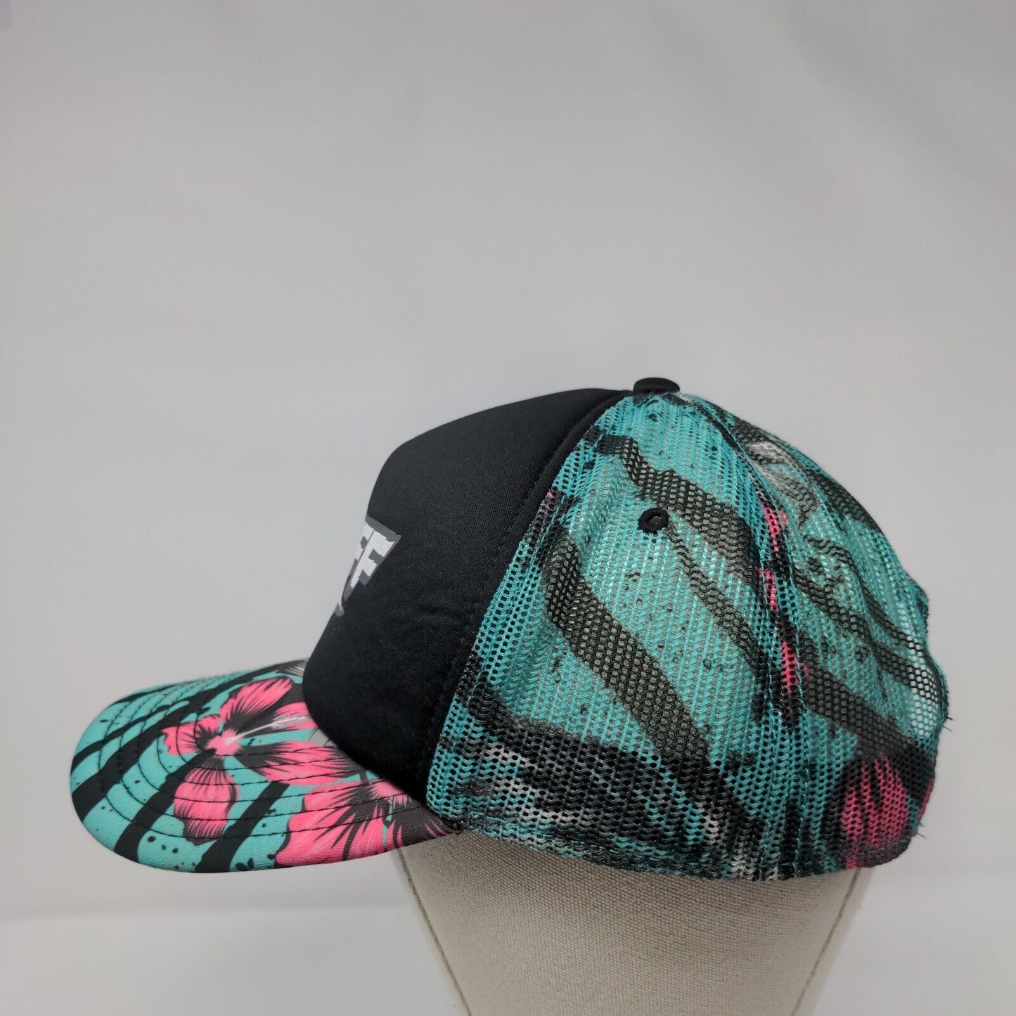 Neff Snapback Mesh Back Trucker Hat Multi One Size Floral Hawaiian