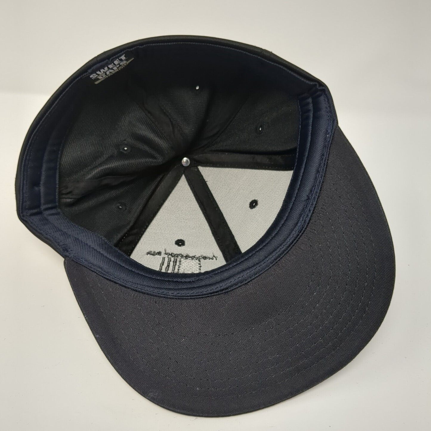 The Rooftop Bar Fitted Hat Black S/M Embroidered Patriotic 6 Panel Sweet Caps