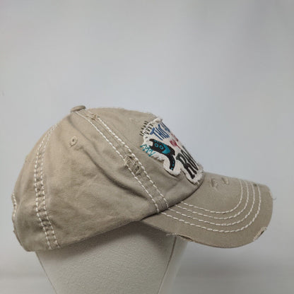 This Ain't My First Rodeo Strapback Hat Brown OS Distressed Kbethos Vintage