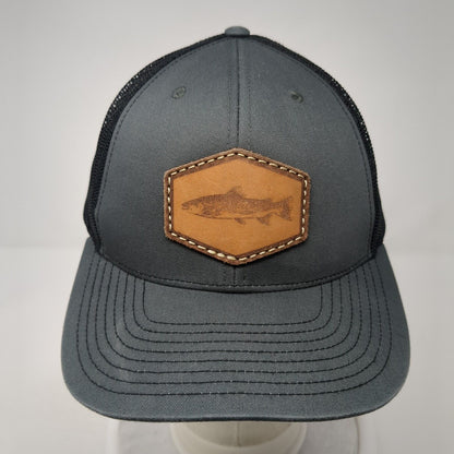 Trout Snapback Trucker Hat Gray One Size Adjustable Mesh Back Richardson