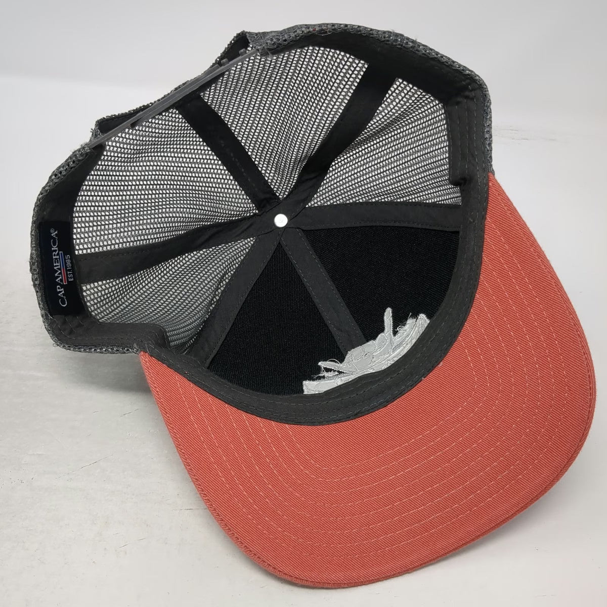 Cap America Trucker Hat Orange Gray One Size Mesh Shaka Hand The Don Snapback