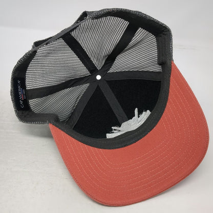 Cap America Trucker Hat Orange Gray One Size Mesh Shaka Hand The Don Snapback