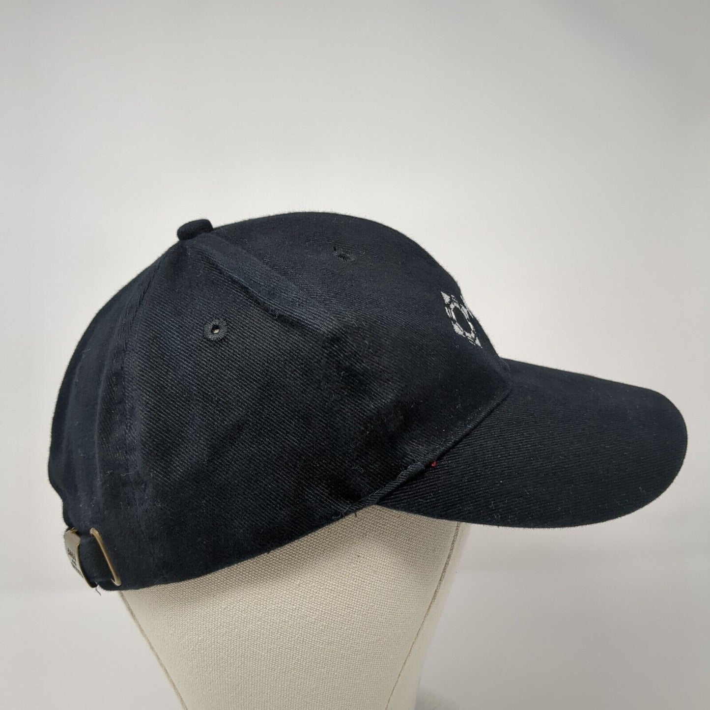 Onrel Slideback Hat Black OSFA Adjustable Embroidered Port & Company Cotton