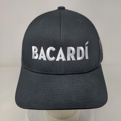 Bacardi Snapback Trucker Hat Black One Size Embroidered Mesh Back