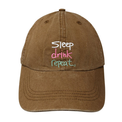Sleep Drink Repeat Be As You Are Slideback Hat Brown OS Adjustable Embroidered