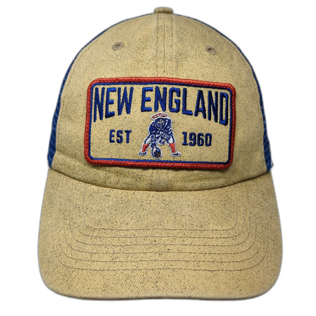 New England Patriots NFL '47 Trucker Hat Beige Blue One Size Snapback Mesh Patch