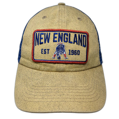 New England Patriots NFL '47 Trucker Hat Beige Blue One Size Snapback Mesh Patch