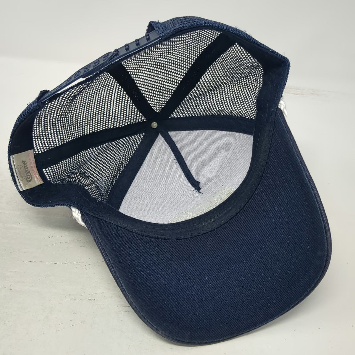 Cobra Trucker Hat Blue One Size Outside Lands Music Festival Rope Mesh Snapback
