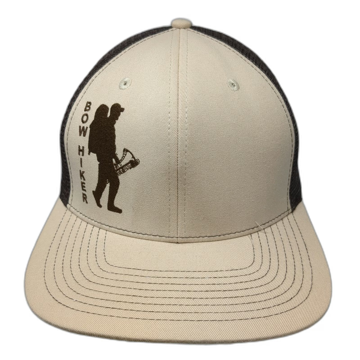 Dead-On Archery Bow Hiker Trucker Hat Beige Brown Gold One Size Mesh Snapback