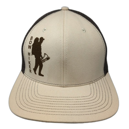 Dead-On Archery Bow Hiker Trucker Hat Beige Brown Gold One Size Mesh Snapback