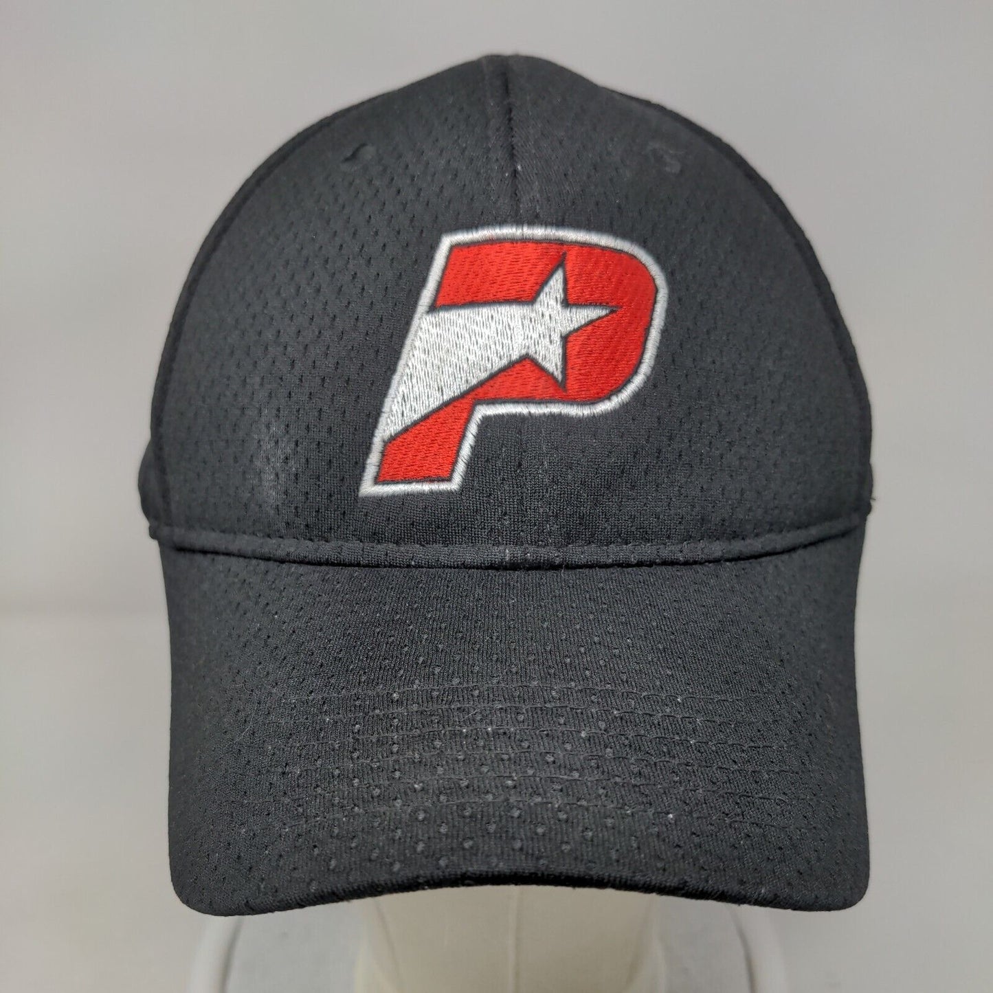 P Star Initial Fitted Hat Black AL/XL Lightweight Embroidered Augusta Sportswear