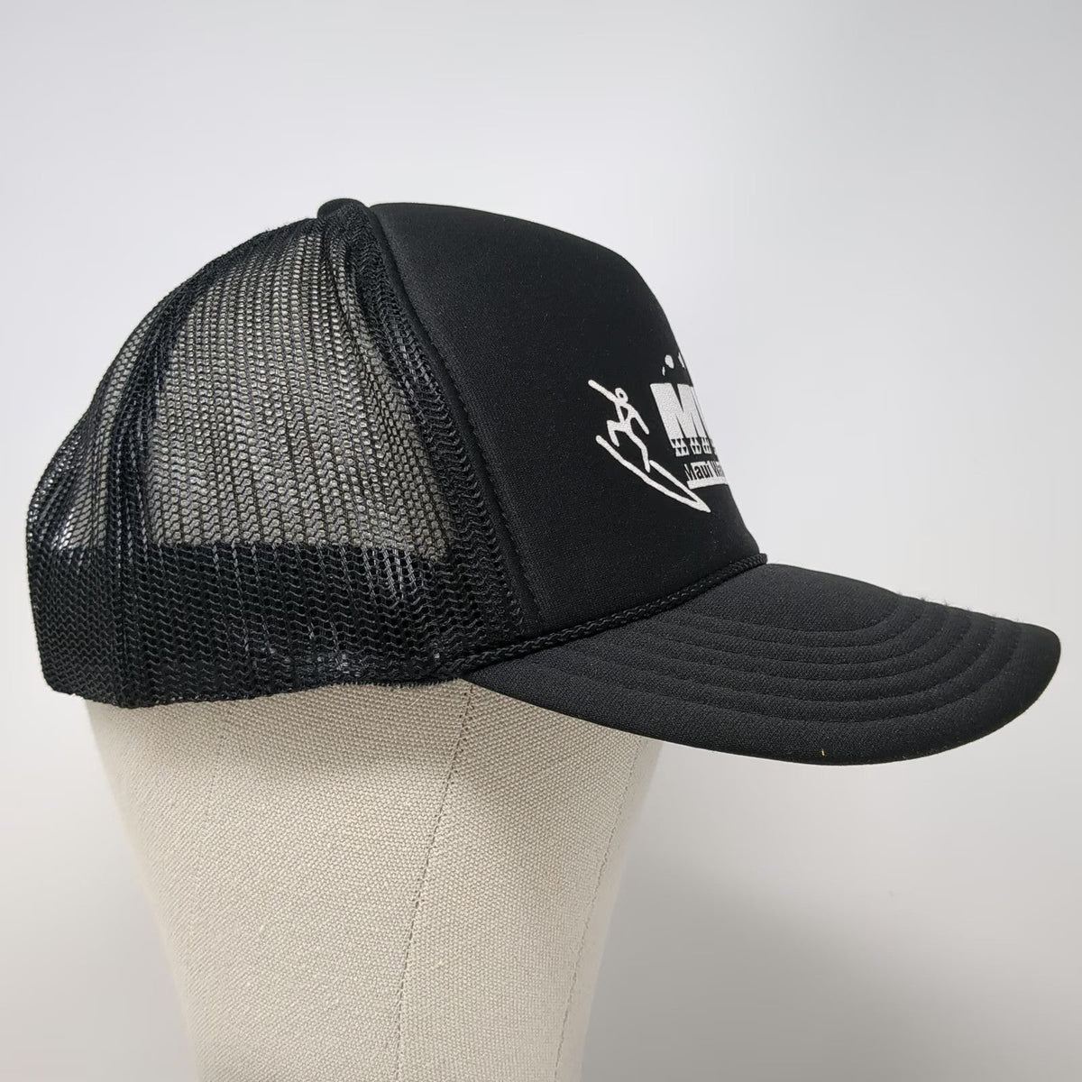 Otto Trucker Hat Black One Size Maui Wave Riders Hawaii Mesh Snapback Surfer