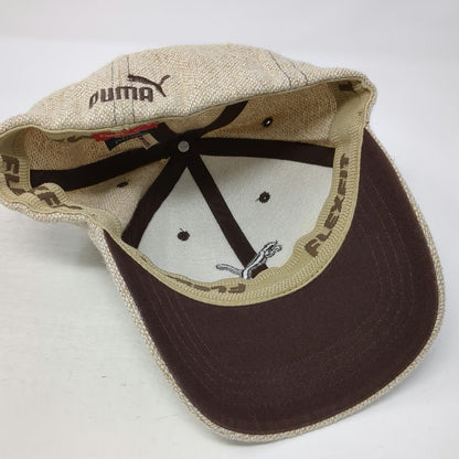 Puma Baseball Cap Beige XL Flexfit Wool Blend Embroidered Logo Hat Athletic