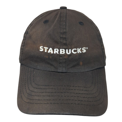 Starbucks Spell Out Strapback Hat Black One Size Adjustable Uniform