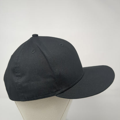 New Era Snapback Hat Black One Size Embroidered Logo Solid Adjustable