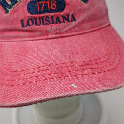 Lucky 7 Baseball Cap Red OSFM New Orleans Louisiana 1718 Strapback Cotton Hat