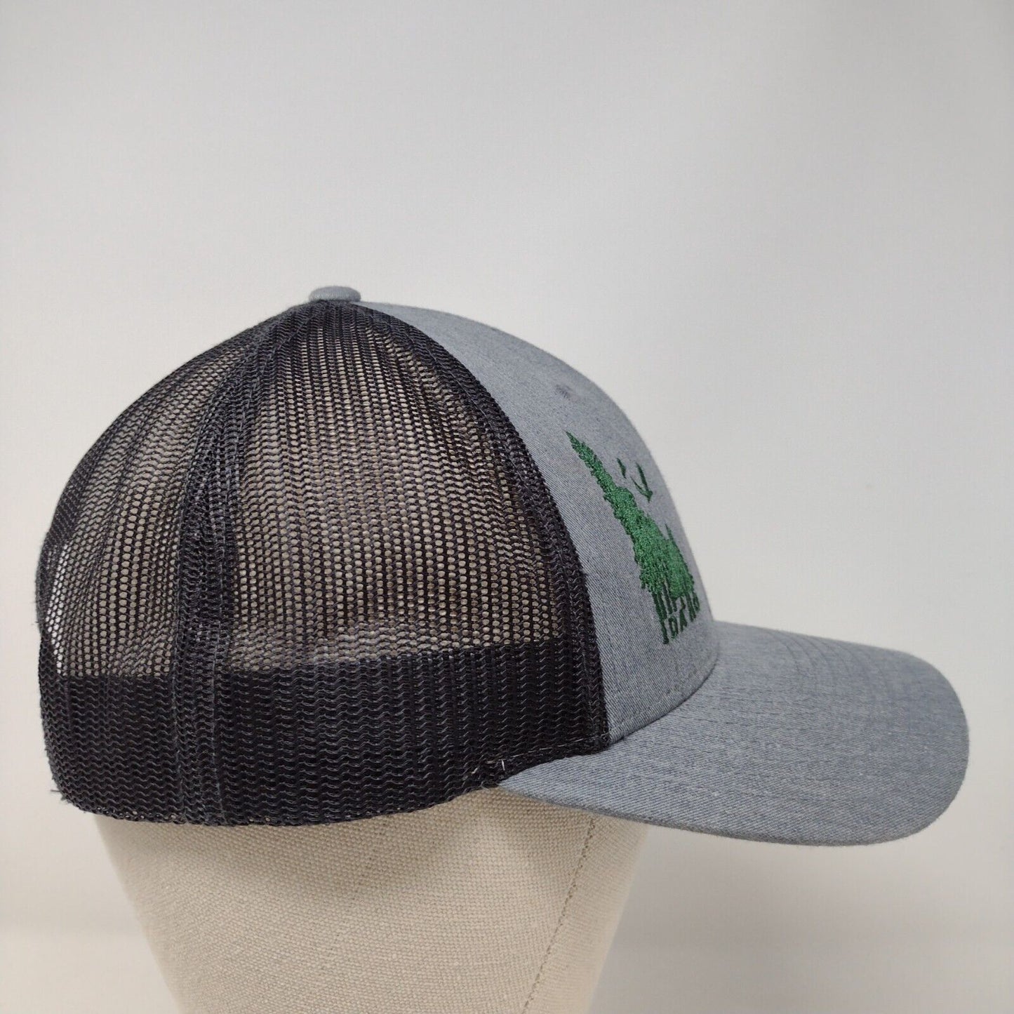 Idaho Trees Snapback Mesh Back Trucker Hat Gray M/L Embroidered