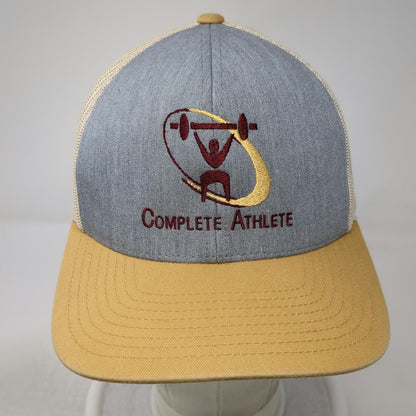 Pacific Headwear Trucker Hat Blue Gold One Size Fitness Mesh Snapback Barbell