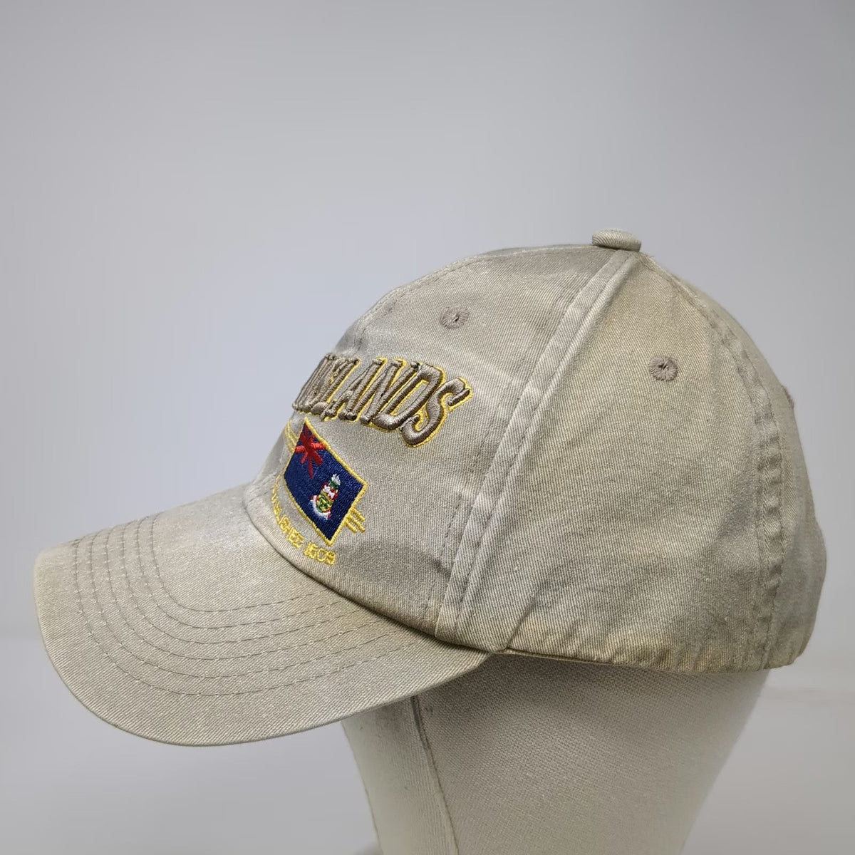 Eagle Crest Cayman Islands Flag Hat Beige One Size Baseball Cap Slideback Cotton