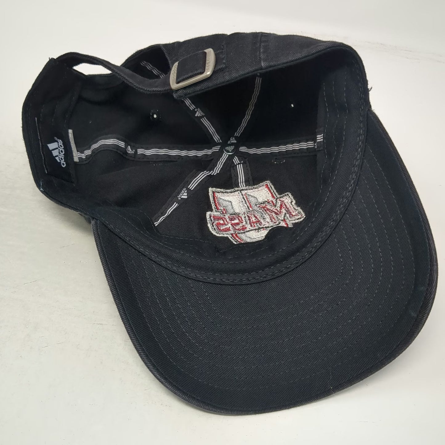adidas NCAA UMass Minutemen Football Cap Hat Black Red White One Size Slideback