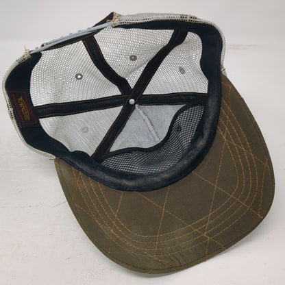 Von Dutch Trucker Hat Brown One Size Quilted Patch Mesh Snapback Embroidered Hat