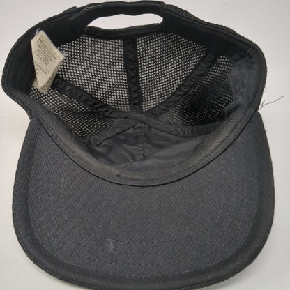 Puma 5 Panel Hat Black One Size Mesh Strapback Embroidered Cat Logo Sport Cap