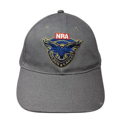 NRA Golden Eagles Strapback Hat Gray One Size Adjustable Embroidered 6 Panel
