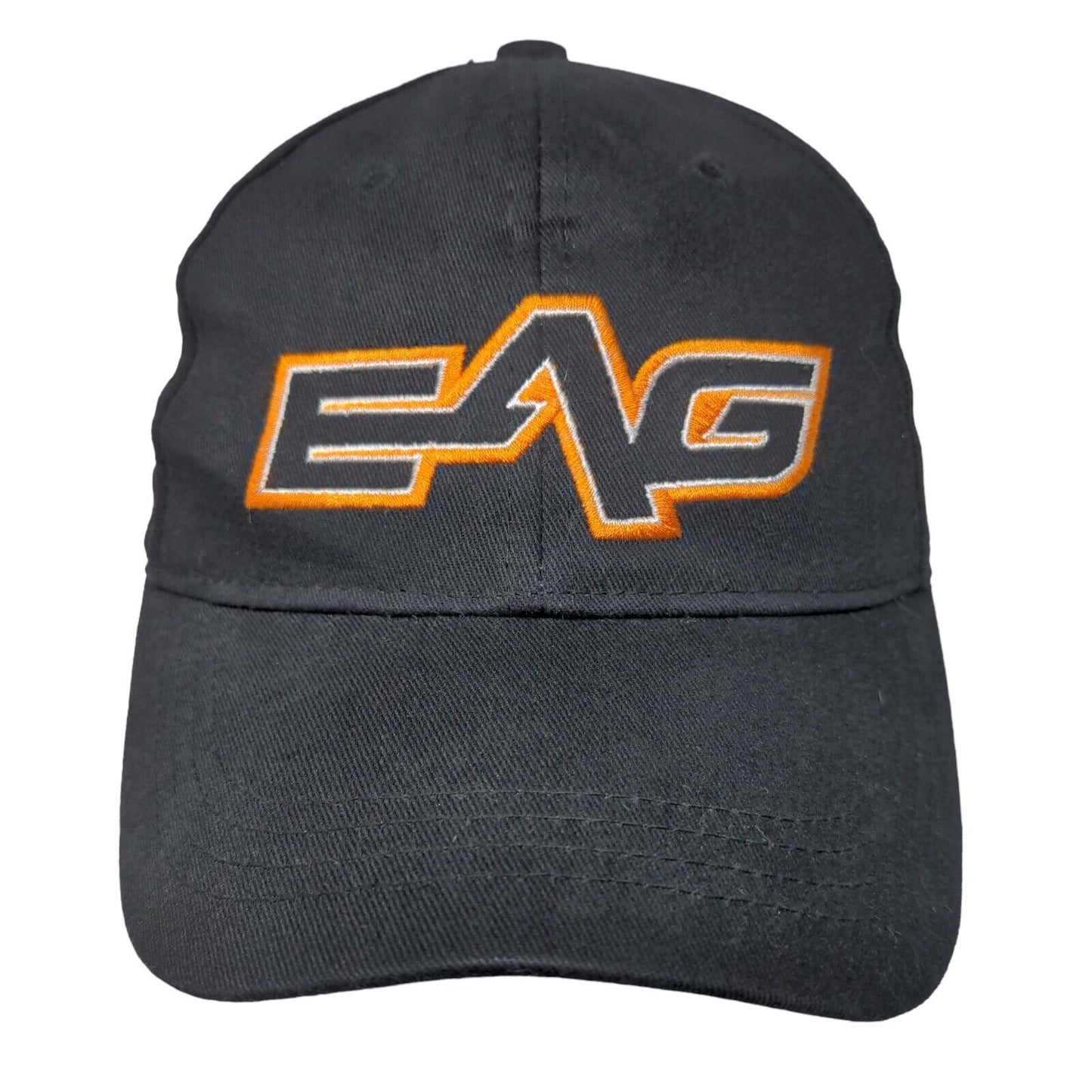 EAG Snapback Hat Black One Size Embroidered Logo Adjustable 6 Panel
