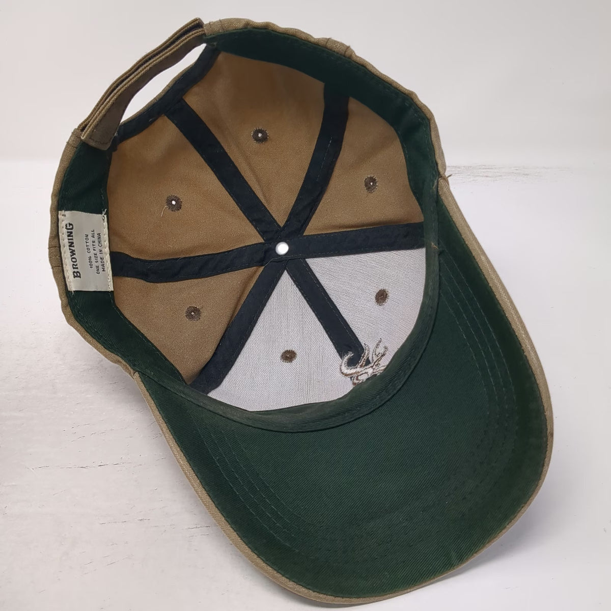 Browning Baseball Cap Brown Green One Size Embroidered Buckmark Deer Logo Hat
