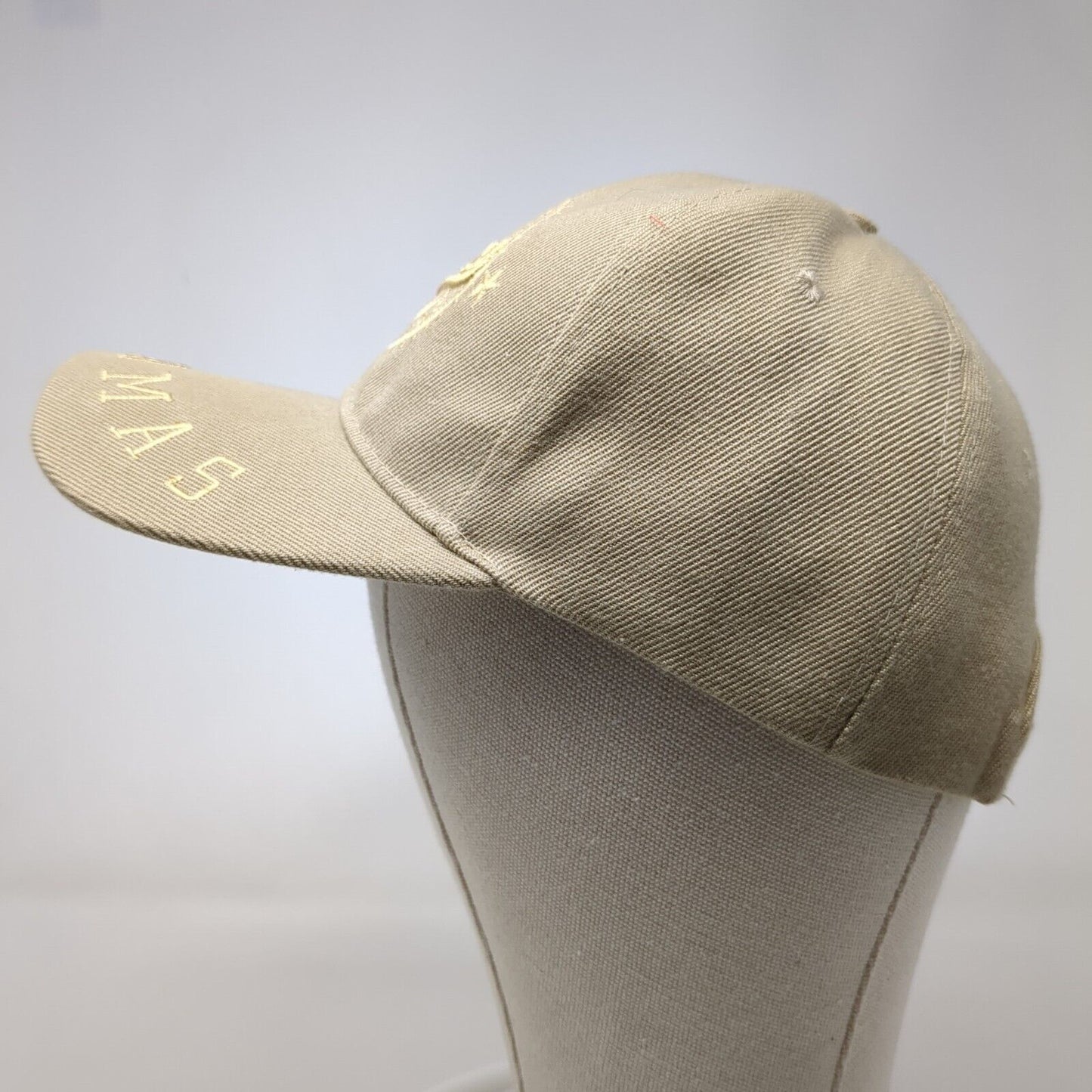 Island of The Bahamas Strapback Hat Tan One Size Adjustable Embroidered 6 Panel