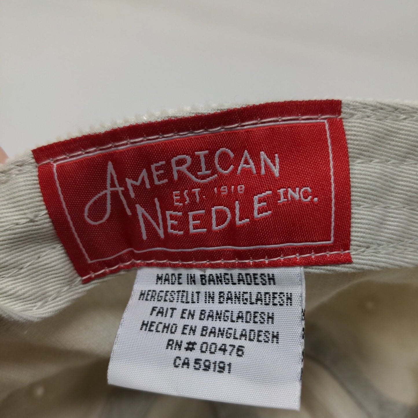 American Needle Men's Slideback Hat Tan Corduroy Embroidered New York Logo