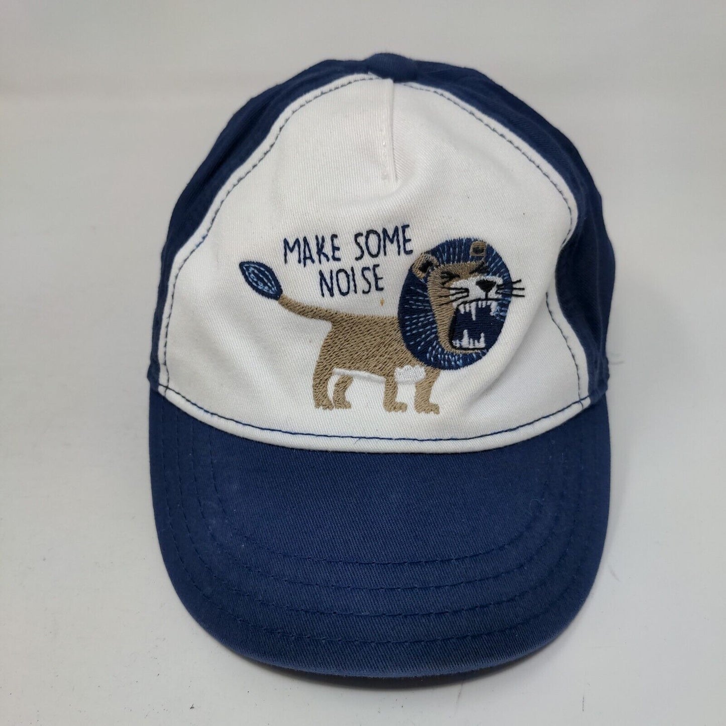 Make Some Noise Toddler Strapback Hat Blue 12-24 Month Embroidered Lion Gymboree