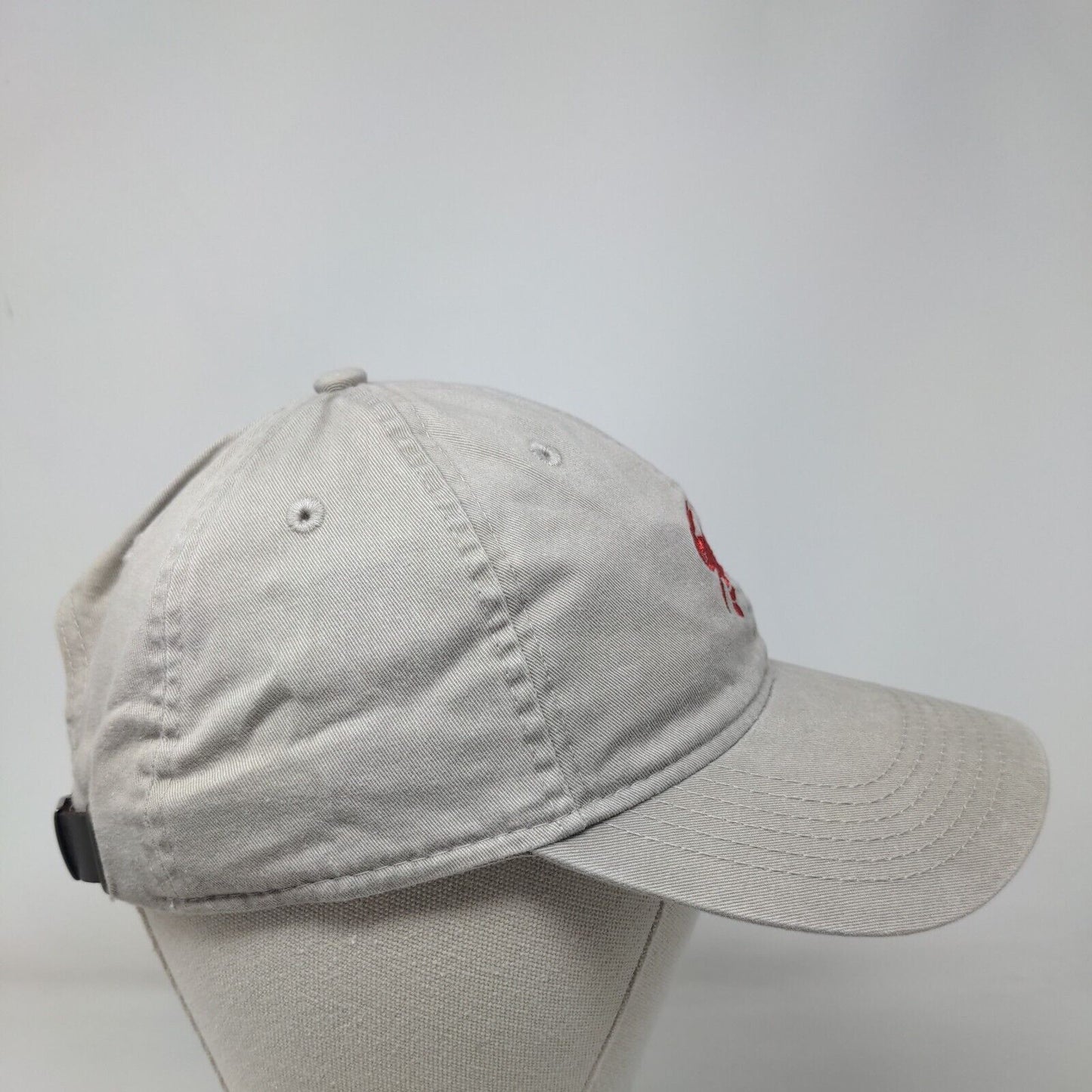 Crab Slideback Hat Gray One Size Embroidered Belted Cow Company 6 Panel