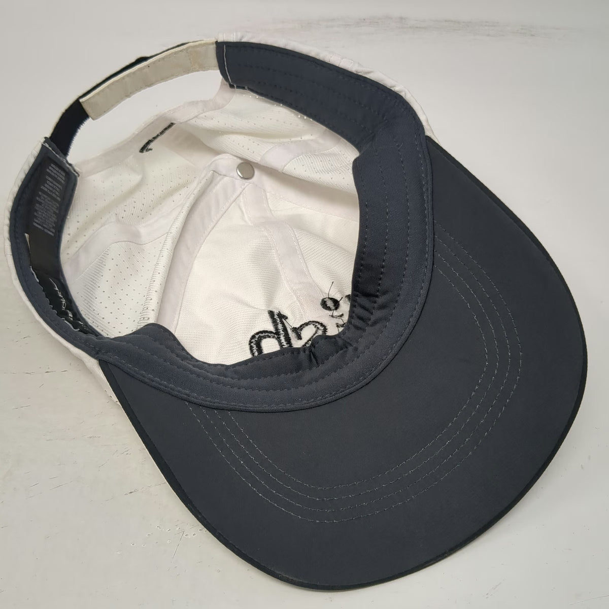 Nike Baseball Cap White One Size Dish Network Logo Perforated Golf Strapback Hat