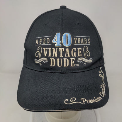 Aged 40 Years Vintage Dude Slideback Hat Black One Size Adjustable Laid Back