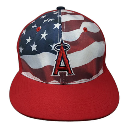 MLB Los Angeles Angels Baseball Cap Red One Size USA Flag Chronic Tacos Hat