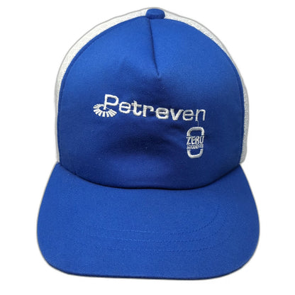 Petreven Zero Accidents Blue White One Size Trucker Hat Mesh Snapback Drilling