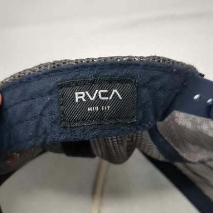 RVCA Trucker Hat Blue One Size Mesh Back Logo Patch Snapback Mid Fit Structured