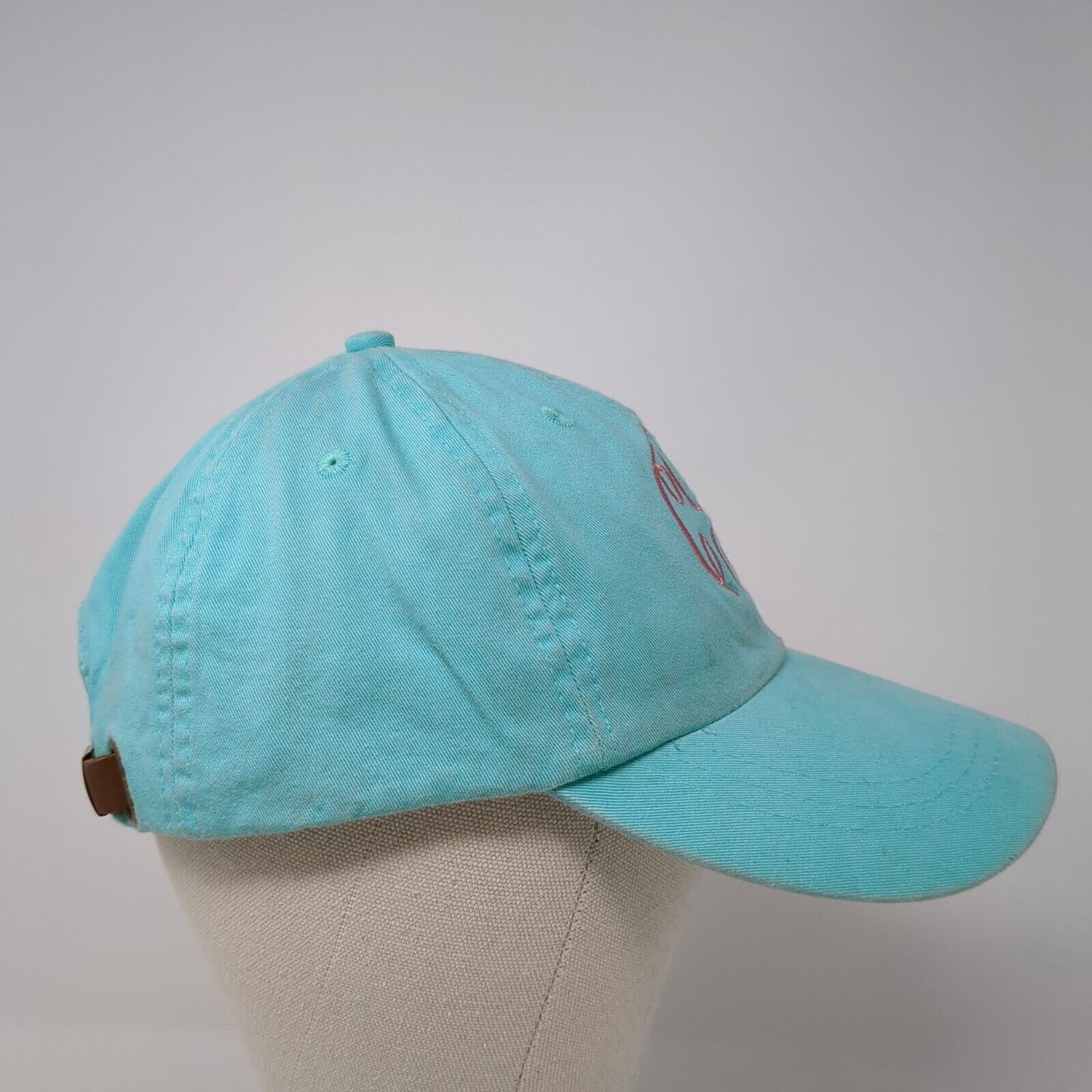 Monogram Slideback Hat Blue One Size Adjustable Embroidered 6 Panel Adams