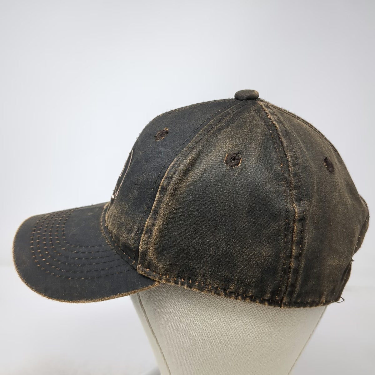 RMEF Snapback Brown Hat One Size Elk Logo Hunting Conservation Waxed Finish