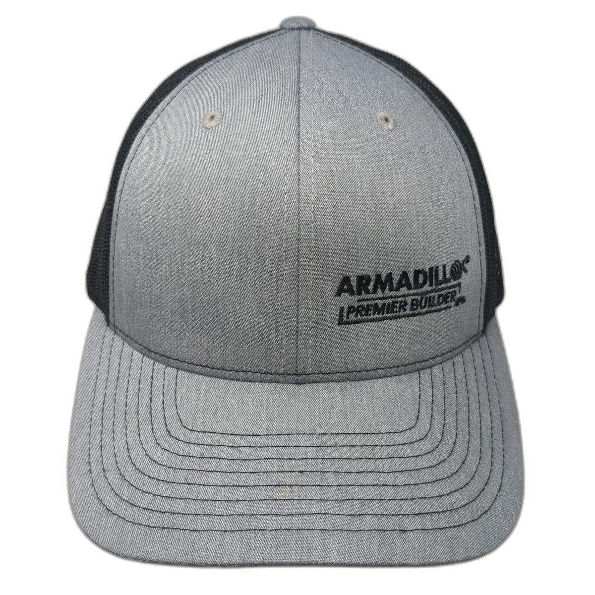Richardson Trucker Hat Gray One Size Snapback Mesh Armadillo Premier Builder