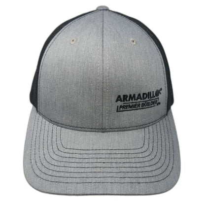 Richardson Trucker Hat Gray One Size Snapback Mesh Armadillo Premier Builder
