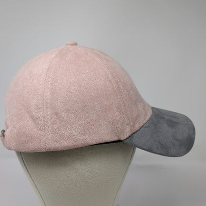 Wet Seal Baseball Cap Pink Gray One Size Faux Suede Slideback Adjustable hat